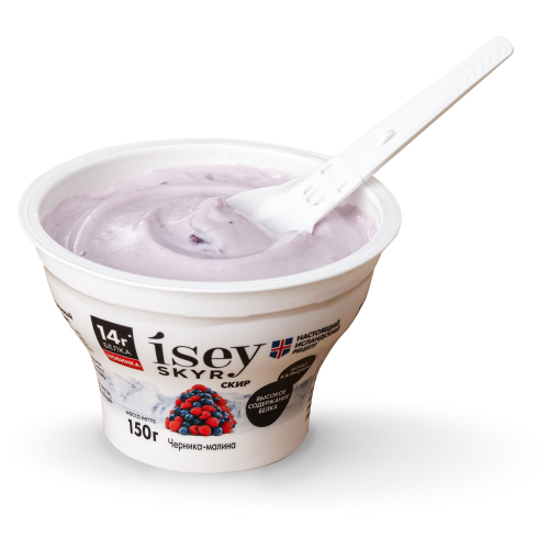 Продукт кисломолочный ISEY SKYR Черника, малина 1,2%, без змж, 150г, картинка