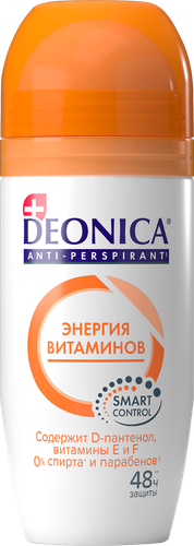Антиперспирант роликовый женский DEONICA Энергия витаминов, 50мл, крупный план