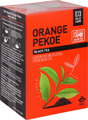 Чай черный DOLCE ALBERO Orange Pekoe, листовой, 500г, крупный план