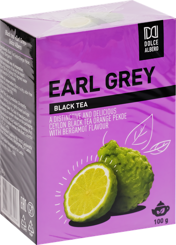 Чай черный DOLCE ALBERO Earl Grey, листовой, 100г, вид