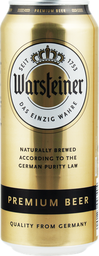 Пиво светлое WARSTEINER Premium beer фильтрованное пастеризованное, 4,8%, ж/б, 0.5л, изображение