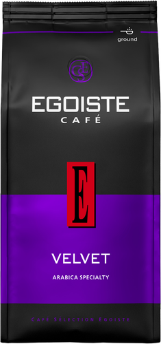 Кофе молотый EGOISTE Velvet, 200г, крупный план