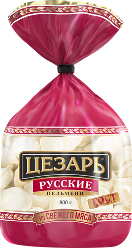 Пельмени ЦЕЗАРЬ Русские, ГОСТ, категория В, 800г, фото