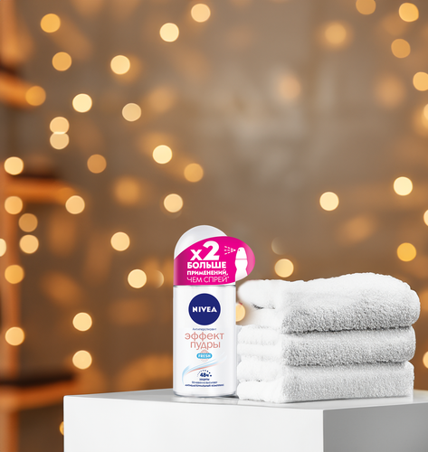 Антиперспирант роликовый женский NIVEA Эффект Пудры Fresh, 50мл, крупный план
