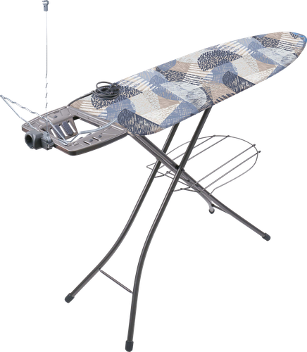 Доска гладильная HOMECLUB 122x40см, модель Эл, перфорированный лист, 
бязь, детальное фото