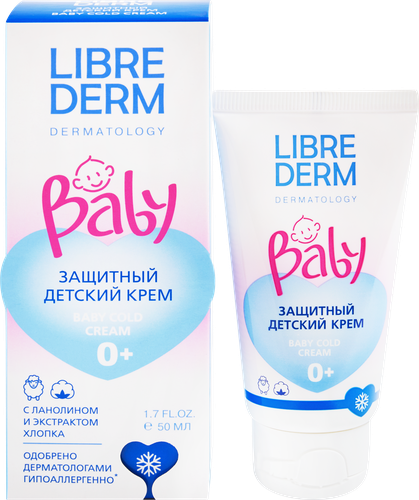 Крем детский LIBREDERM Baby защитный с ланолином и экстрактом хлопка 0+, 50мл, картинка