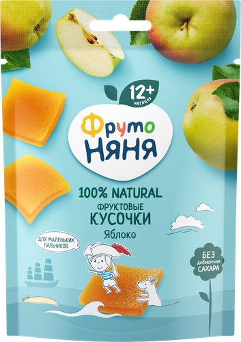 Фруктовые кусочки ФРУТОНЯНЯ Яблоко, с 12 месяцев, 10шт, детальное фото