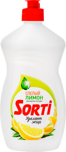 Жидкое средство для мытья посуды SORTI Лимон, 450г, фото