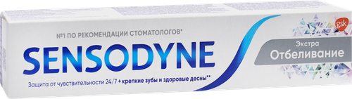 Зубная паста SENSODYNE Экстра Отбеливание, 75мл, крупный план