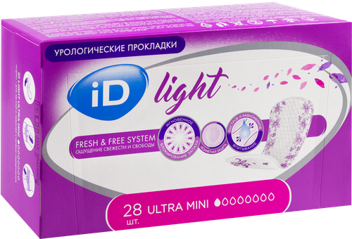 Прокладки урологические ID Light размер Ultra Mini, 28шт, картинка