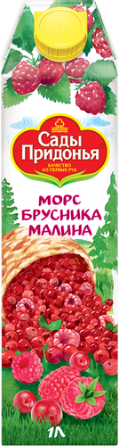 Морс САДЫ ПРИДОНЬЯ Брусника, малина, 1л, фото