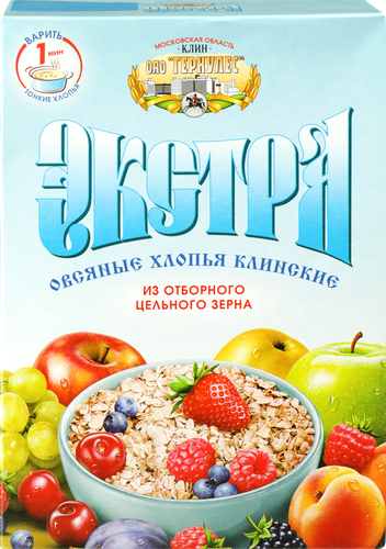 Хлопья овсяные КЛИНСКИЕ Экстра №3, 400г, фото