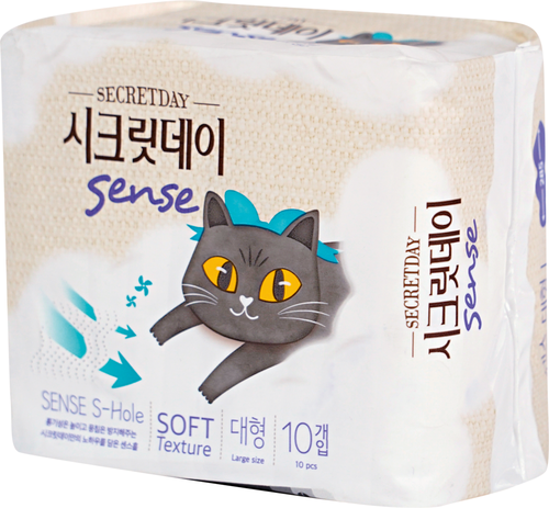 Прокладки SECRETDAY Sense Large ультратонкие, дышащие, 28см 100% хлопок, 10шт, картинка