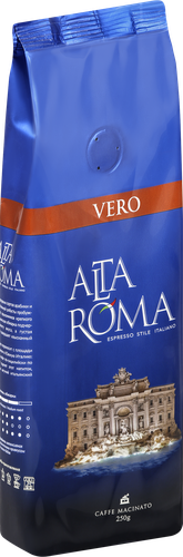 Кофе молотый ALTA ROMA Vero, 250г, крупный план