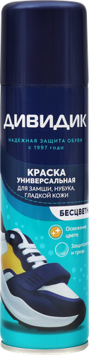 Краска-спрей для обуви ДИВИДИК универсальная, бесцветная, 250мл, детальное фото