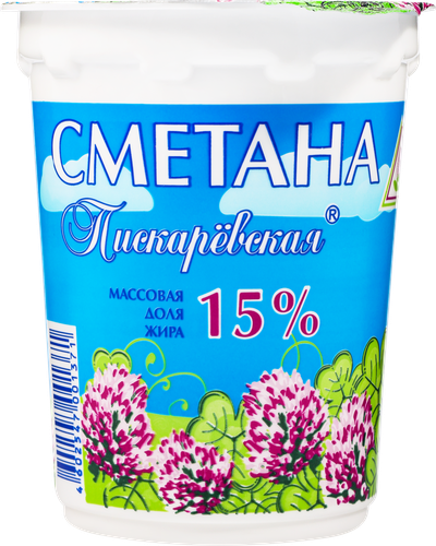 Сметана МЗ ПИСКАРЕВСКИЙ 15%, без змж, 450г, вид