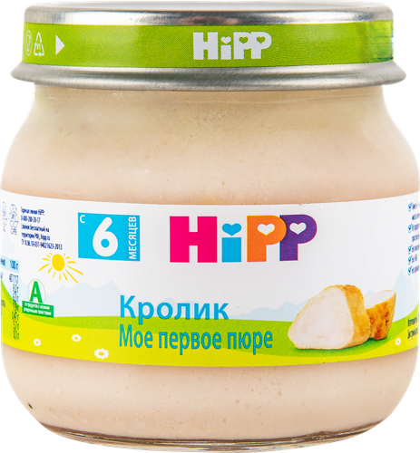 Пюре мясное HIPP Мое первое пюре Кролик, с 6 месяцев, 80г, фото