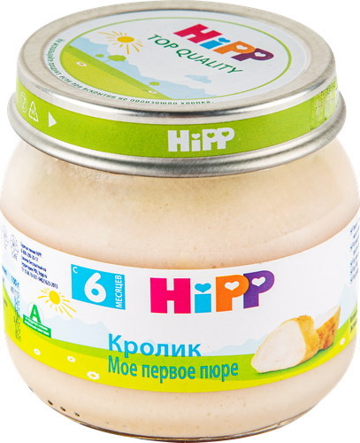 Пюре мясное HIPP Мое первое пюре Кролик, с 6 месяцев, 80г, фото