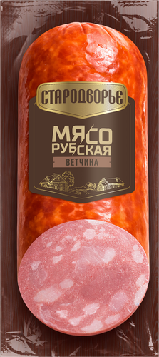 Ветчина СТАРОДВОРЬЕ Мясорубская ф/у в/у срез, крупный план