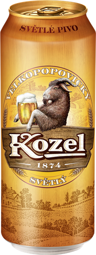 Пиво светлое VELKOPOPOVICKY KOZEL пастеризованное, 4%, ж/б, 0.45л, вид