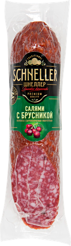 Колбаса сырокопченая SCHNELLER Салями с брусникой, 150г, детальное фото