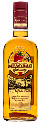 Настойка ДОБРЫЙ ГОСТЬ Медовая с перцем горькая, 35%, 0.5л, изображение