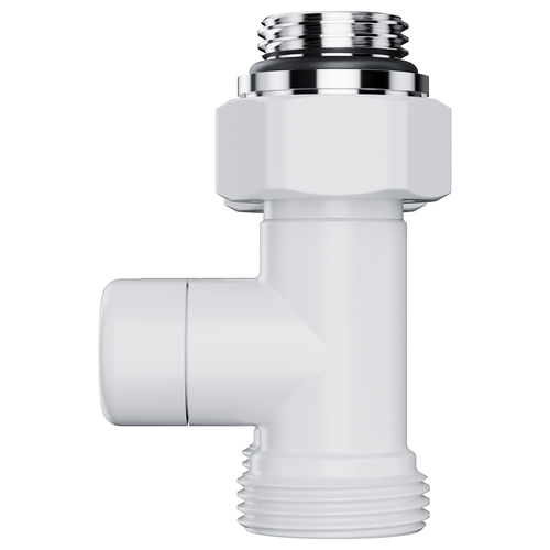 Узел нижнего подключения ROYAL THERMO Design прямой 1/2"х3/4" EK (белый), вид