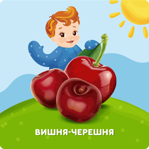 Творог фруктовый АГУША Вишня-черешня, с 6 месяцев, 3,9%, без змж, 100г, фото