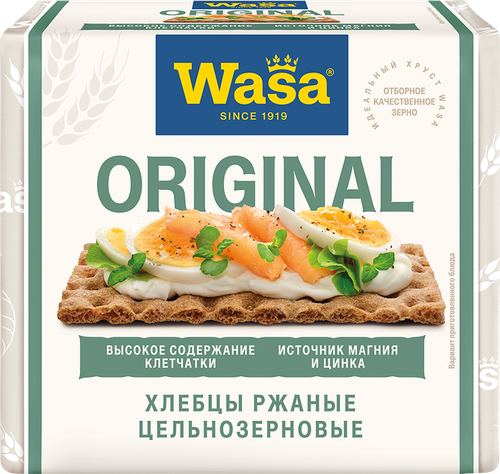 Хлебцы ржаные WASA цельнозерновые, 205г, фотография