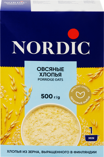 Хлопья овсяные NORDIC, 500г, детальное фото