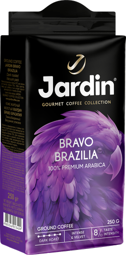 Кофе молотый JARDIN Bravo Brazilia жареный, 250г, крупный план