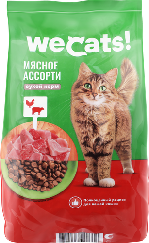 Корм сухой для кошек WECATS Мясное ассорти, 350г, картинка