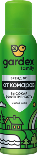 Аэрозоль-репеллент от комаров GARDEX Family, 150мл, крупный план