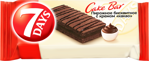 Пирожное бисквитное 7DAYS Cake Bar с кремом какао, 30г, фотография