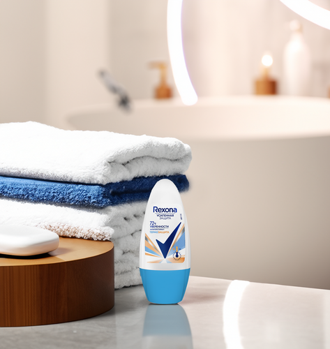 Дезодорант-антиперспирант роликовый женский REXONA Термозащита, 50мл, крупный план