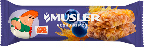 Батончик-мюсли MUSLER Черника и мед, 30г, картинка