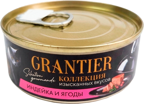 Корм консервированный для кошек GRANTIER с индейкой и ягодами, 100г, изображение