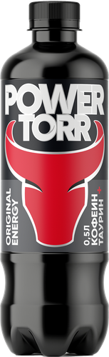 Напиток POWER TORR Black Классический, тонизирующий, газированный, 0.5л, изображение