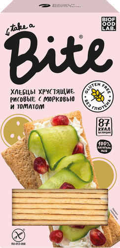 Хлебцы рисовые безглютеновые TAKE A BITE с морковью и томатом, 150г, изображение