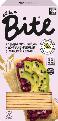 Хлебцы кукурузно-рисовые безглютеновые TAKE A BITE с морской солью, 150г, картинка