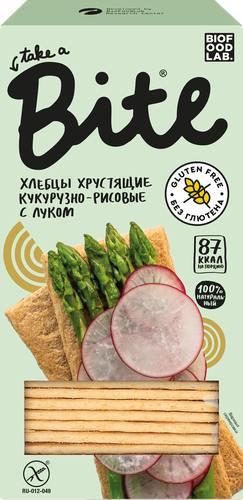 Хлебцы кукурузно-рисовые безглютеновые TAKE A BITE с луком, 150г, фотография