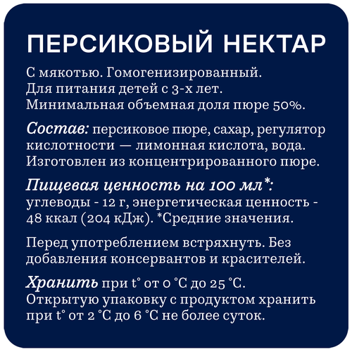 Нектар RICH Персик, 0.2л, вид