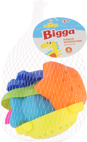 Набор игровой для песка BIGGA Морские обитатели, формочки для песка 6 
предметов, крупный план