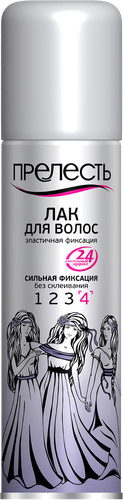 Лак для волос ПРЕЛЕСТЬ, сильная фиксация, 200мл, крупный план