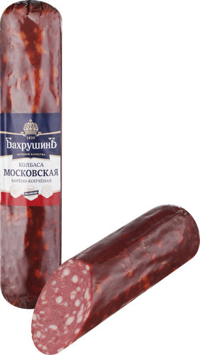 Колбаса варено-копченая БАХРУШИНЪ Московская, весовая, детальное фото