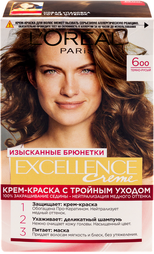 Краска для волос EXCELLENCE 6.00 Темно-русый, 268мл, фото