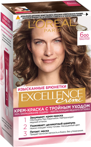 Краска для волос EXCELLENCE 6.00 Темно-русый, 268мл, вид