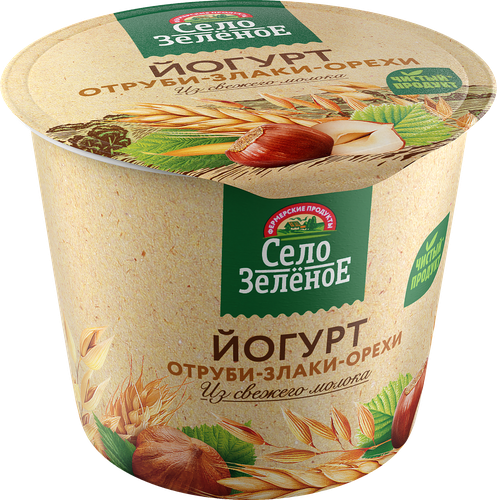 Йогурт СЕЛО ЗЕЛЕНОЕ Отруби, злаки, орехи 3,5%, без змж, 120г, детальное фото
