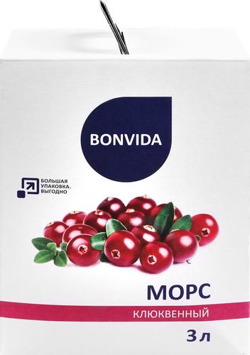 Морс BONVIDA Клюквенный, 3л, вид