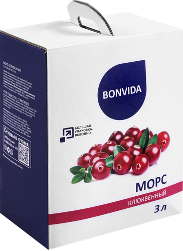 Морс BONVIDA Клюквенный, 3л, крупный план